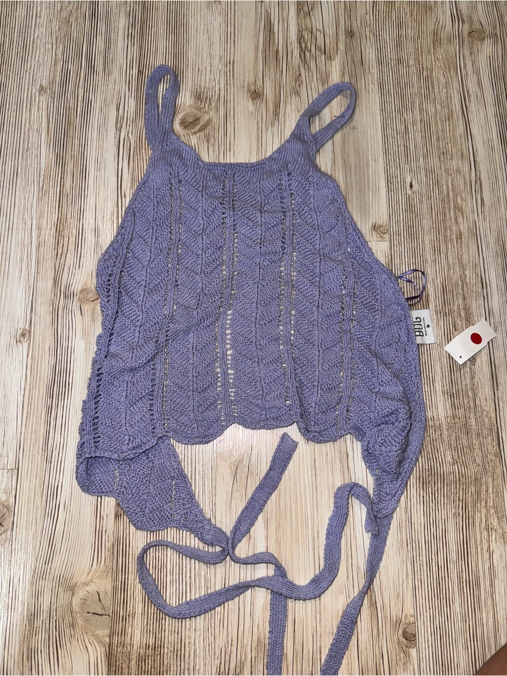 BDG Lavender Crochet Knit Tie-Back Camisole